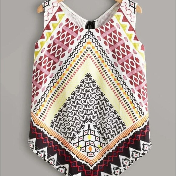 Flowy Colorful Tank Top Fun Pattern - Picture 1 of 4
